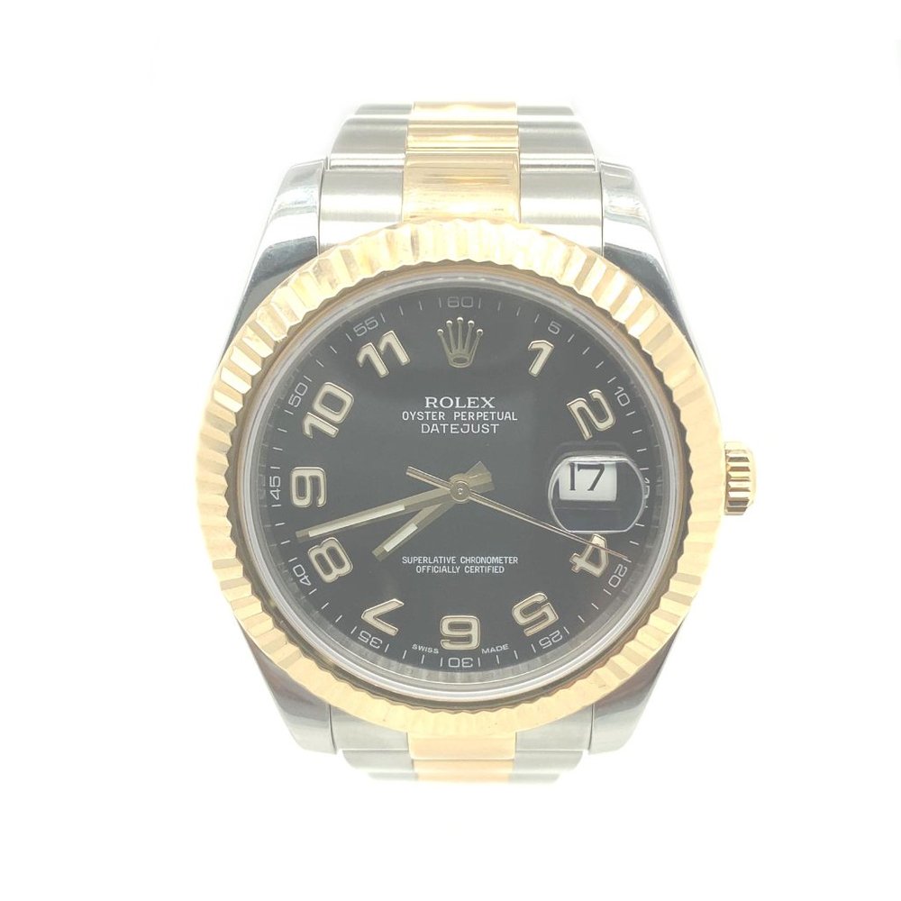 Rolex Datejust 116333 Black Arabic Dial 18k Gold